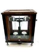 Cased Laboratory Balance Scales by W.E. George & F.E. Becker