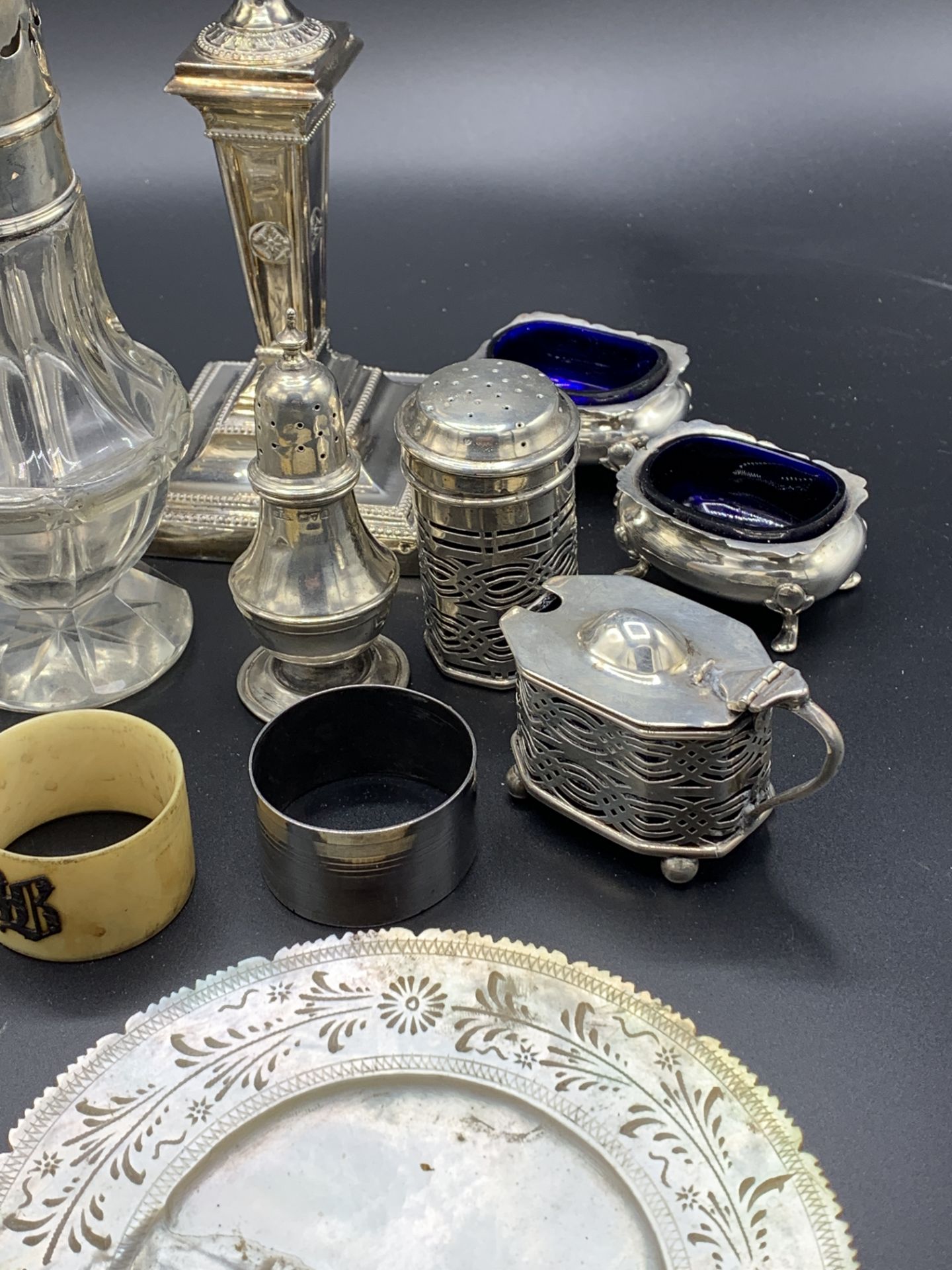 Various silver cruets and other silver and silver plate items - Image 4 of 8