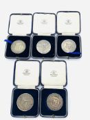 Five hallmarked silver medals by Mappin & Webb inscribed National Horse Association of Great Britain