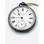 Silver cased pocket watch by A G Masgall, The Ideal, Middlesbrough