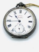 Silver cased pocket watch by A G Masgall, The Ideal, Middlesbrough