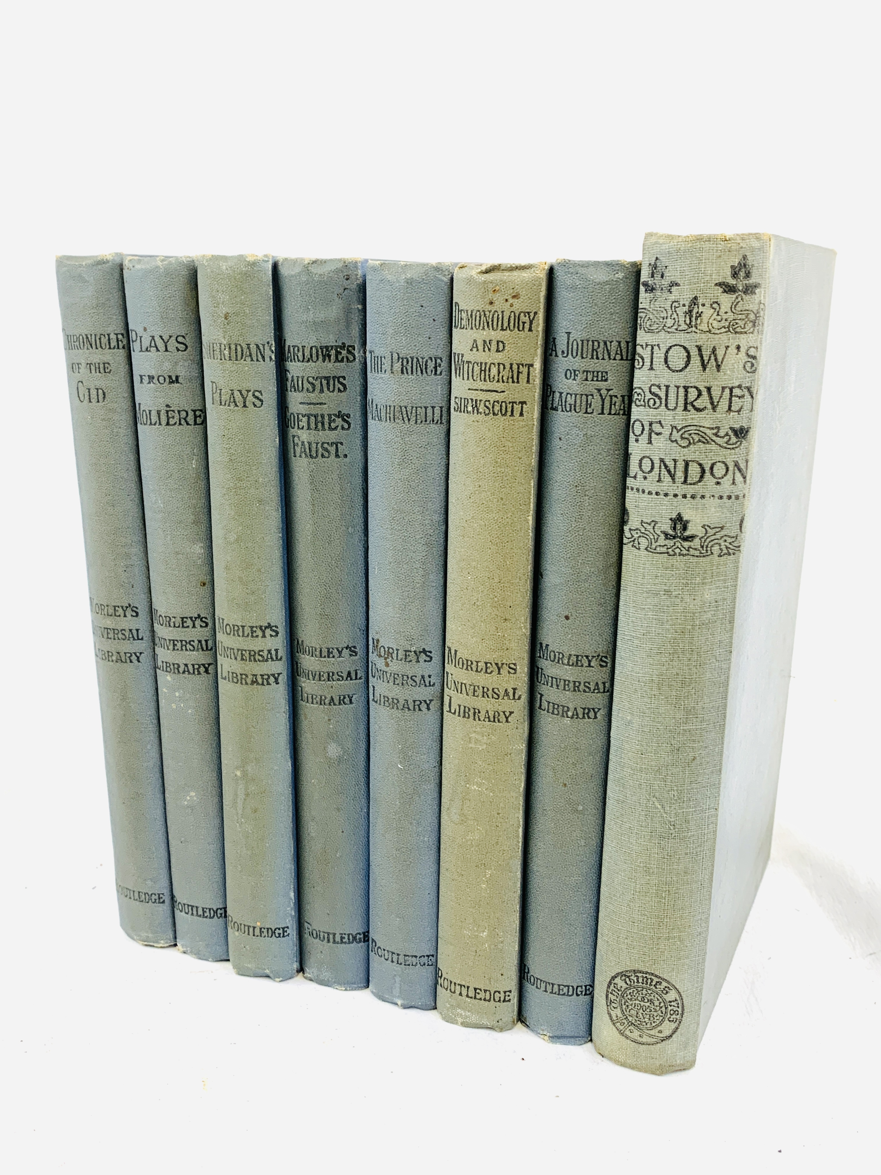 A Survey of London in 1598', reprint dated 1893, and seven other volumes in the series