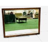 Large carved wood framed double bevelled edge wall mirror