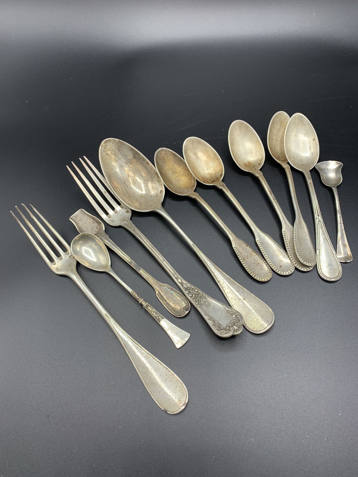 Ten items of French 800 silver