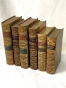Sixteen mid 19th Century bindings, two full leather and fourteen half leather