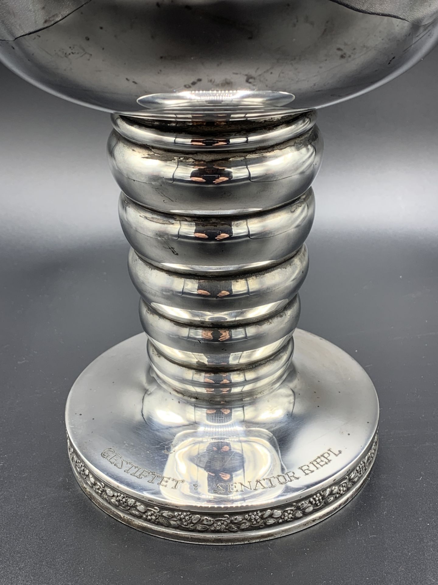 A tall sterling silver goblet - Image 2 of 4