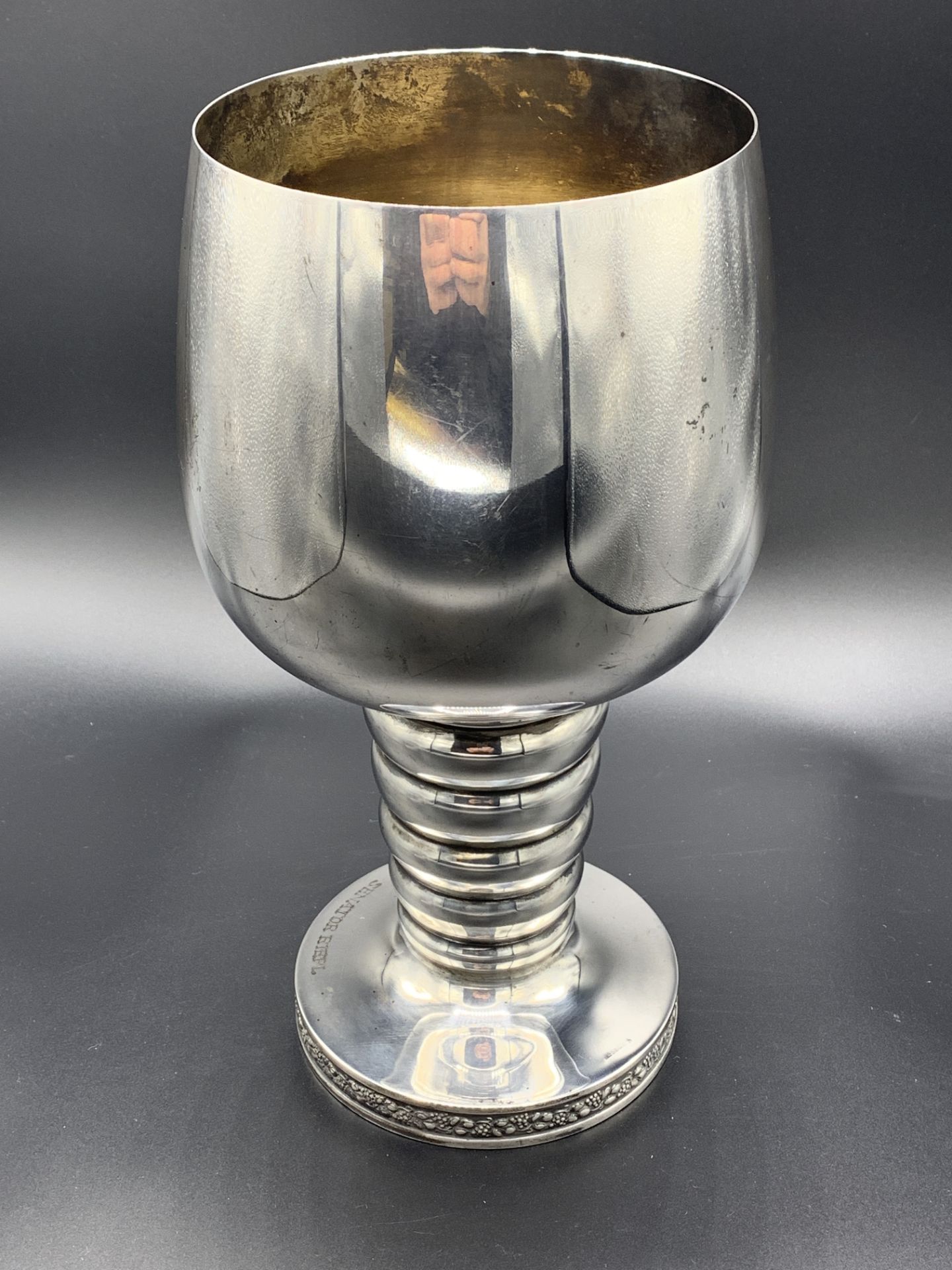 A tall sterling silver goblet - Image 4 of 4