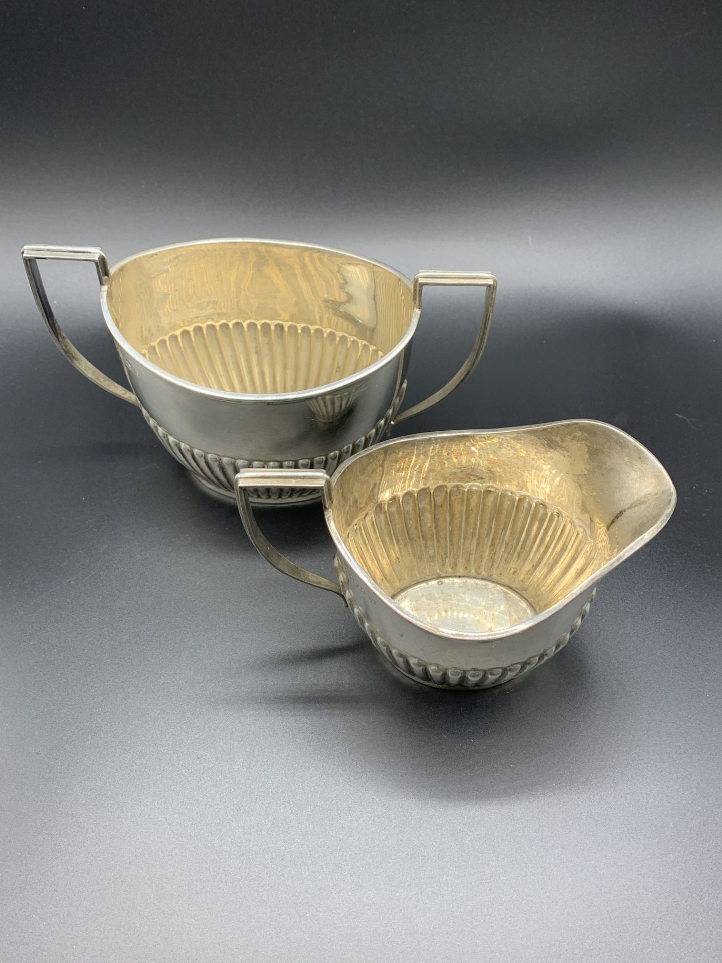 Sterling silver creamer and sugar bowl - Image 2 of 3