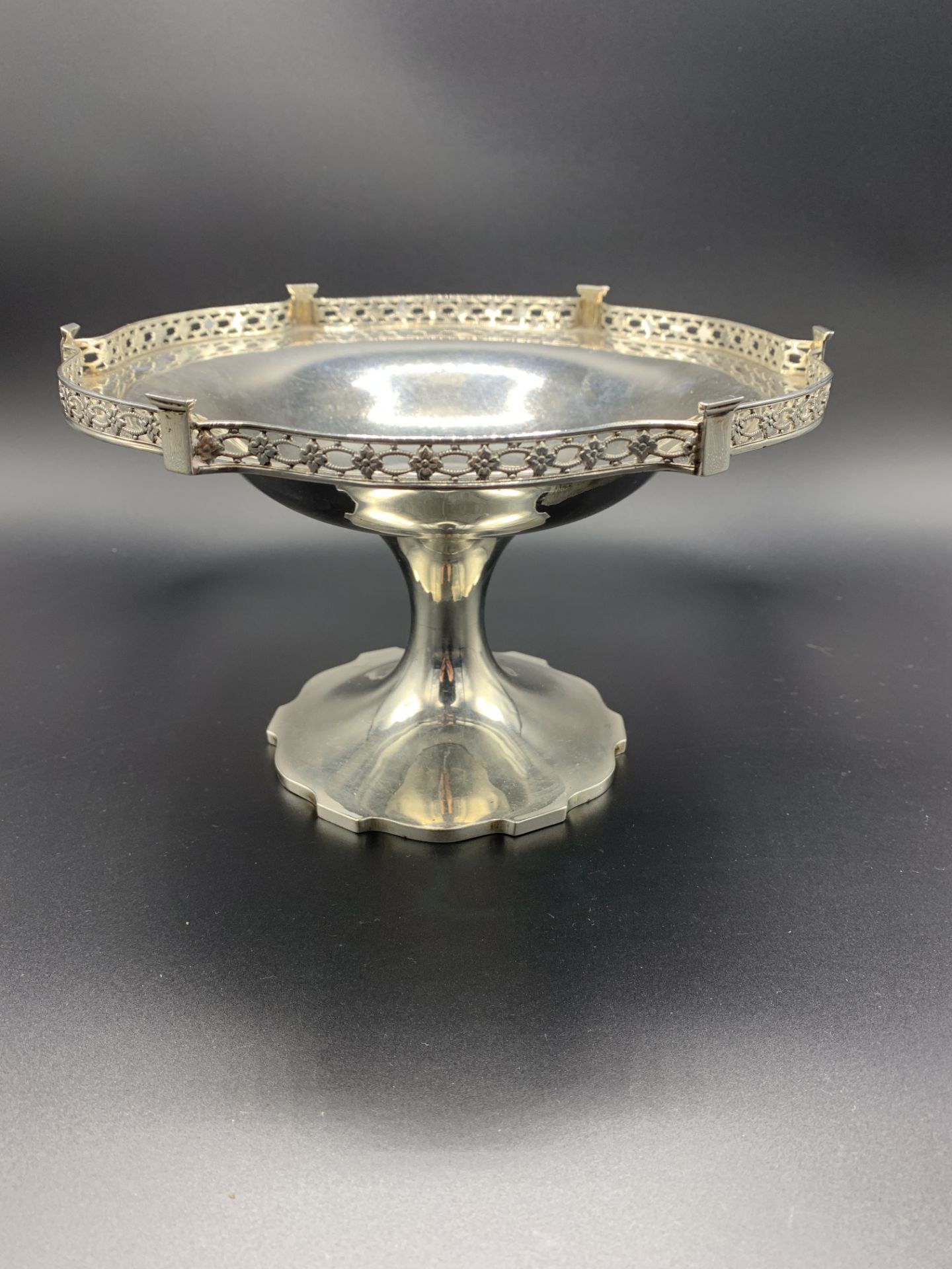 Sterling silver pierced gallery fruit bowl/centerpiece