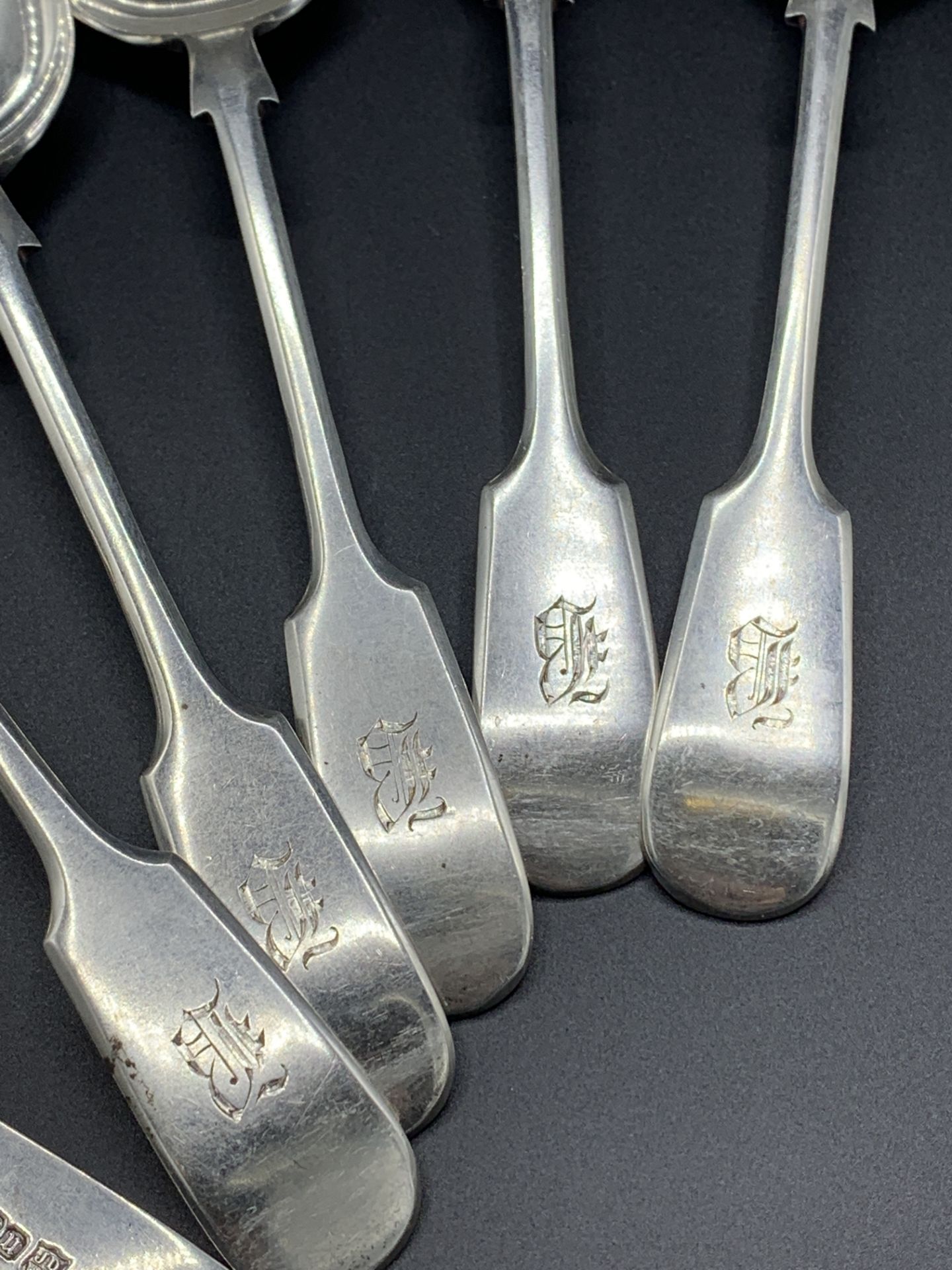 A set of 6 sterling silver dessert spoons, 1912, by James Deakin and Sons - Image 3 of 4