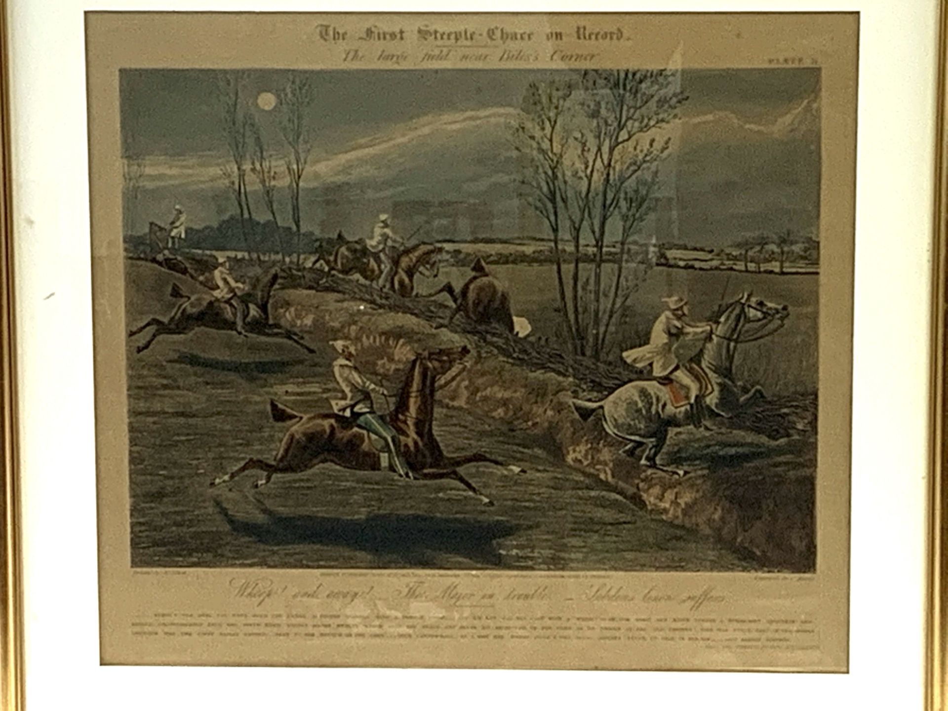 Group of four gilt framed and glazed prints of "The first Steeple-Chase on Record", - Image 6 of 6