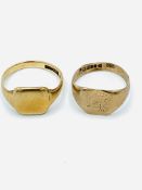 Two 9ct gold signet rings