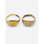 Two 9ct gold signet rings