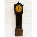 Mahogany veneer long case clock by Geo. White, Glasgow