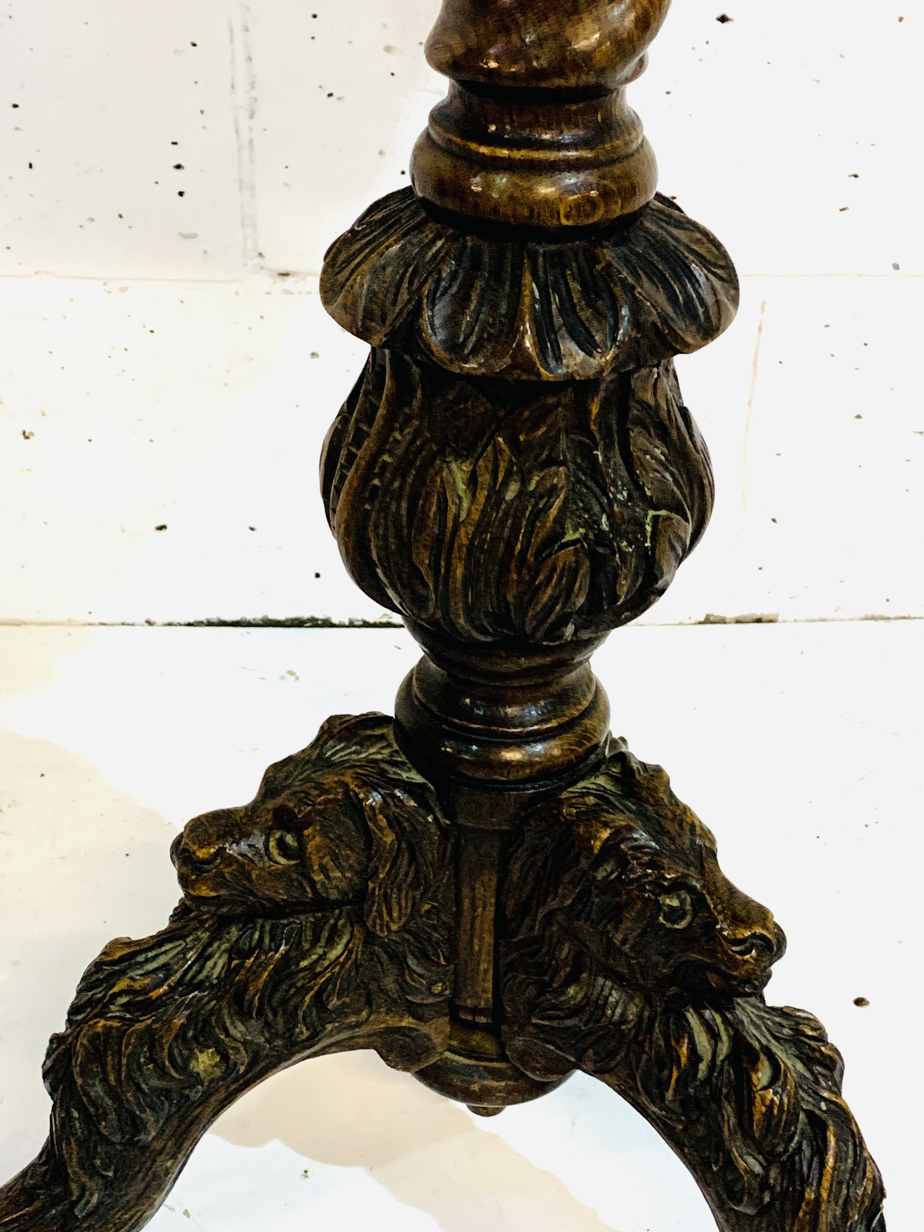 Victorian carved oak wine table - Image 2 of 8