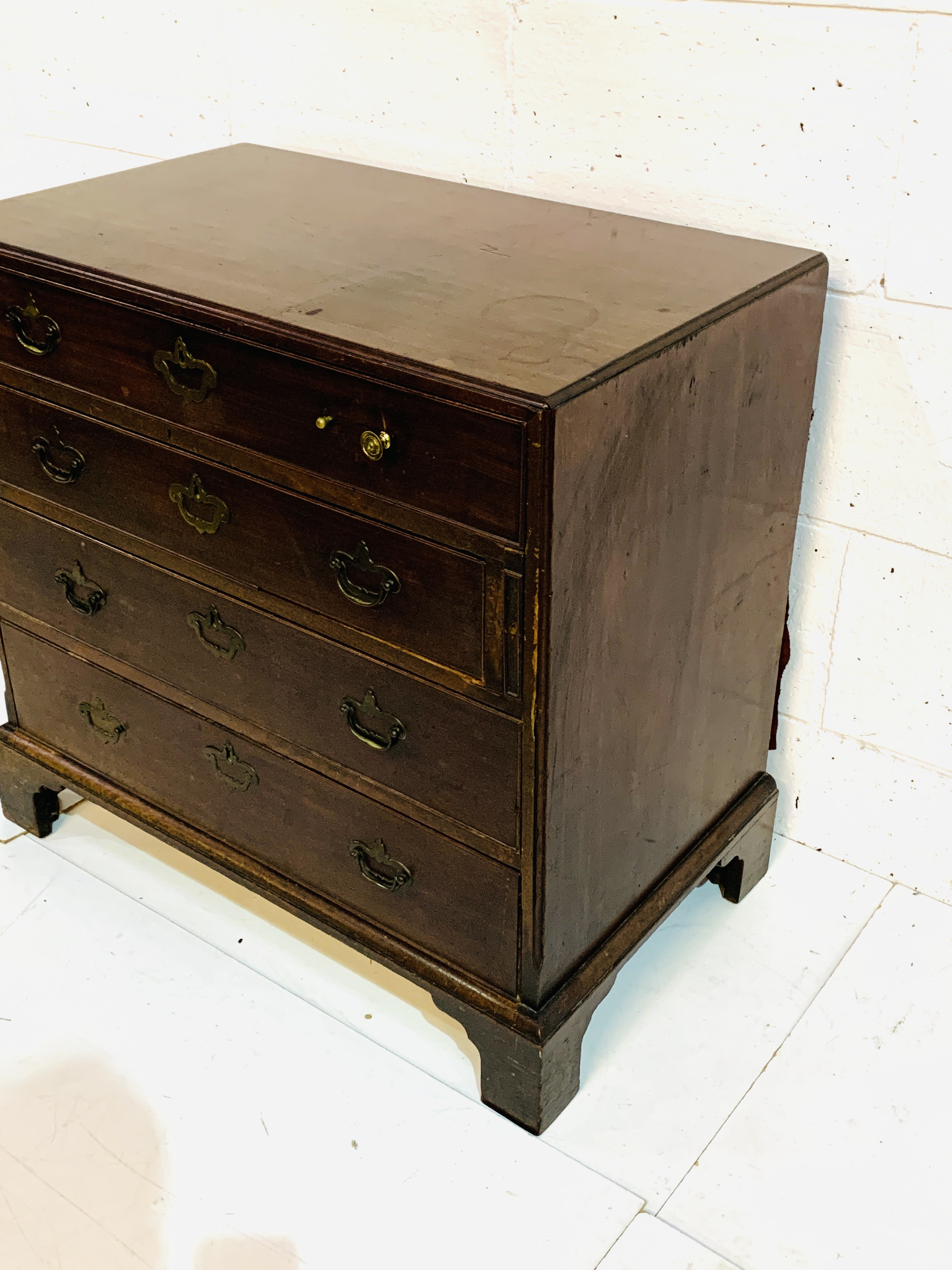 18th Century mahogany chest of four drawers - Image 6 of 8