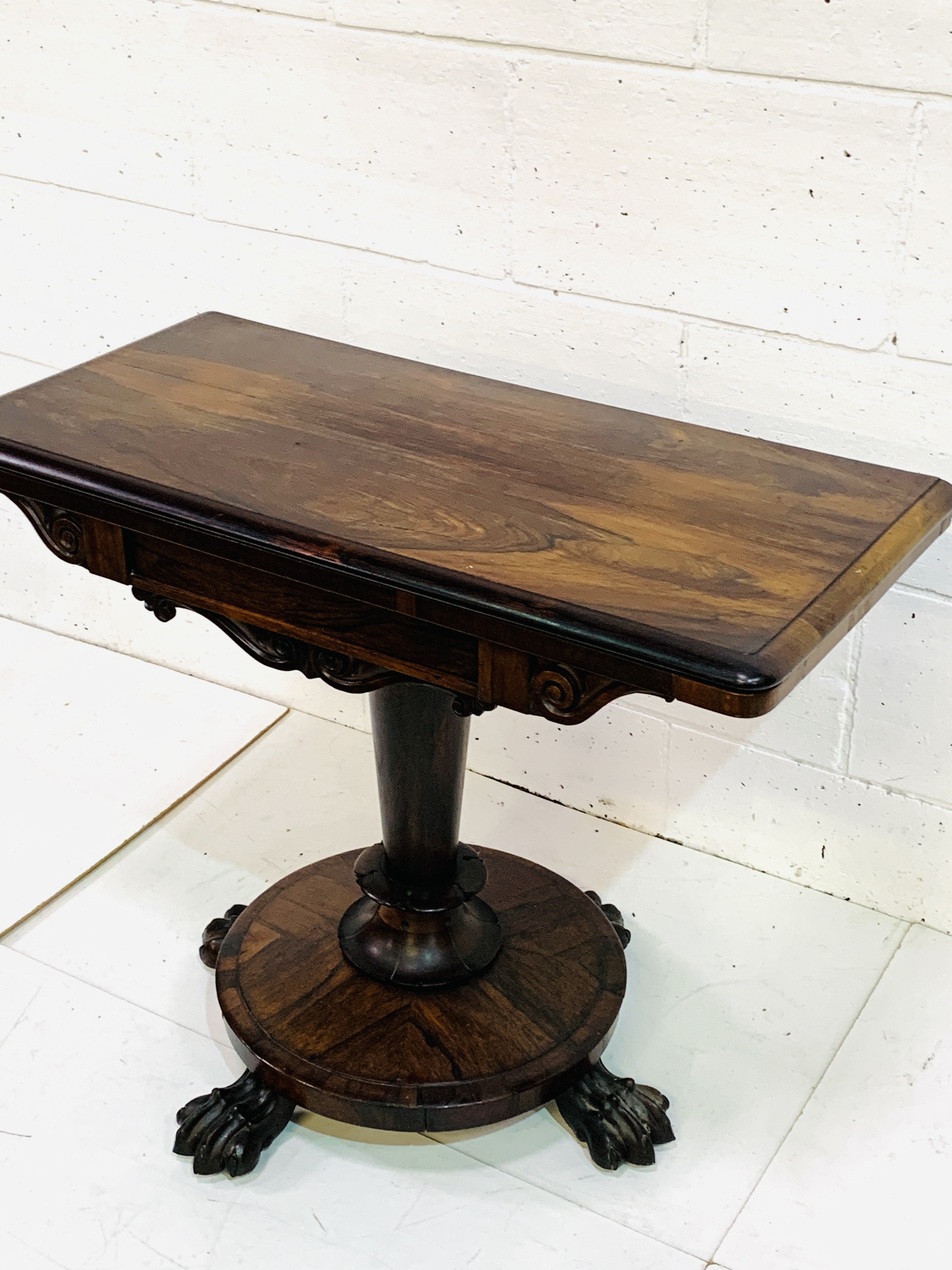 Victorian flame mahogany card table - Image 6 of 6