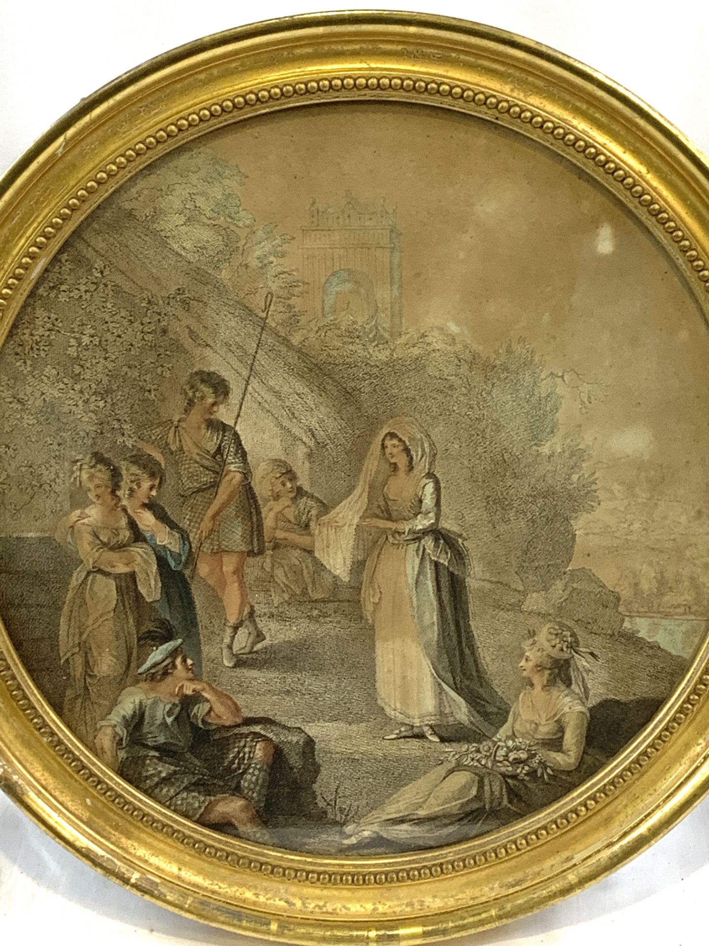 Four circular gilt framed and glazed prints of scenes from Shakespeare plays - Image 3 of 4