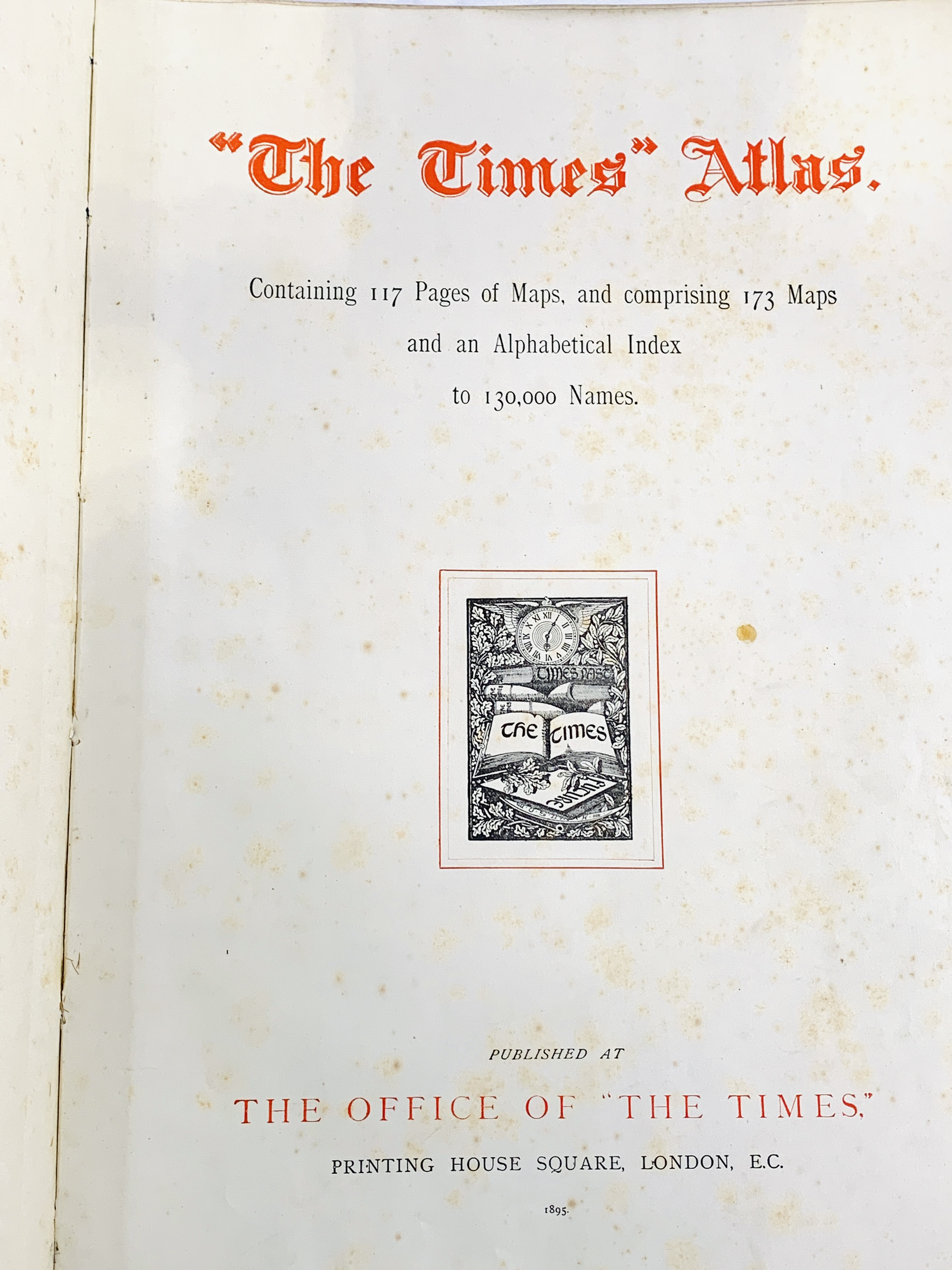 "The Times" Atlas, published at the Office of The Times, 1895 - Image 2 of 4