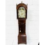 Banded inlaid mahogany long case clock