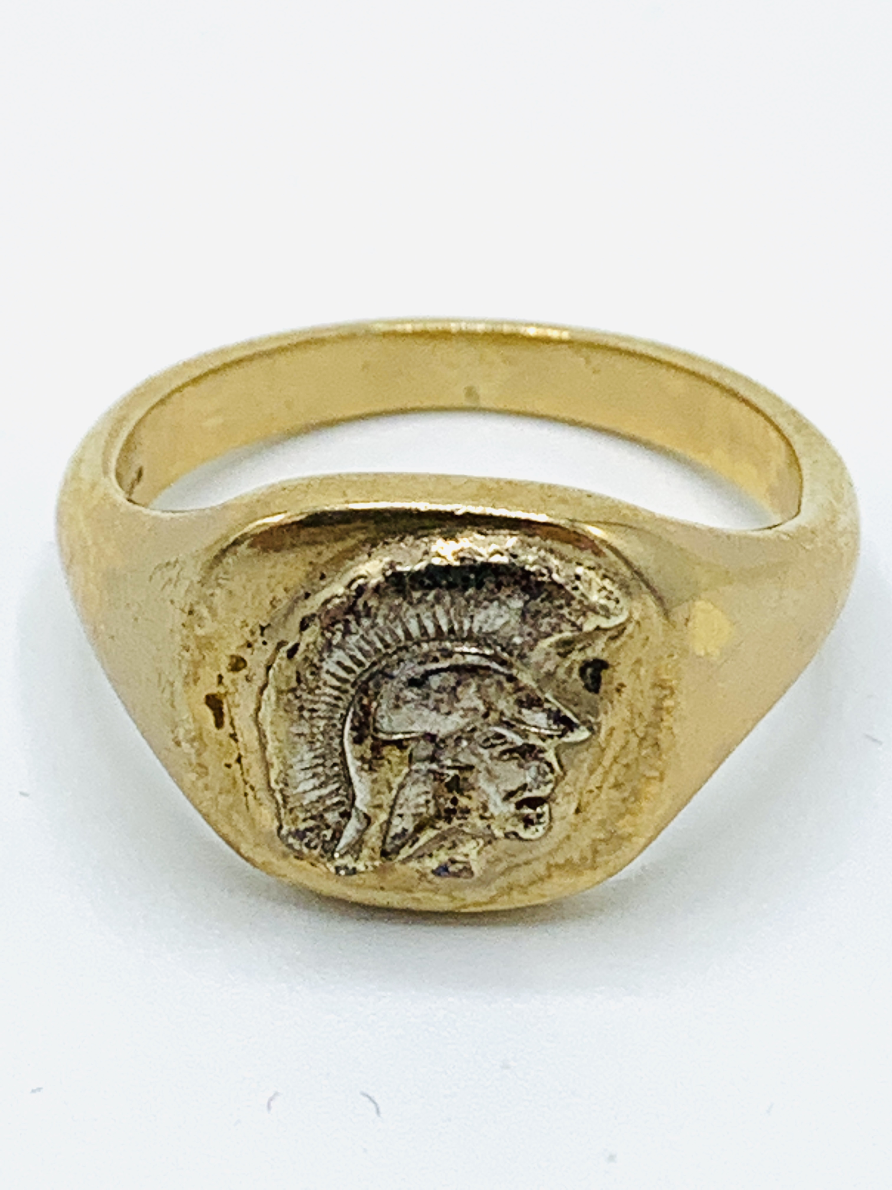 9ct gold signet ring, and a silver wedding band - Image 5 of 8