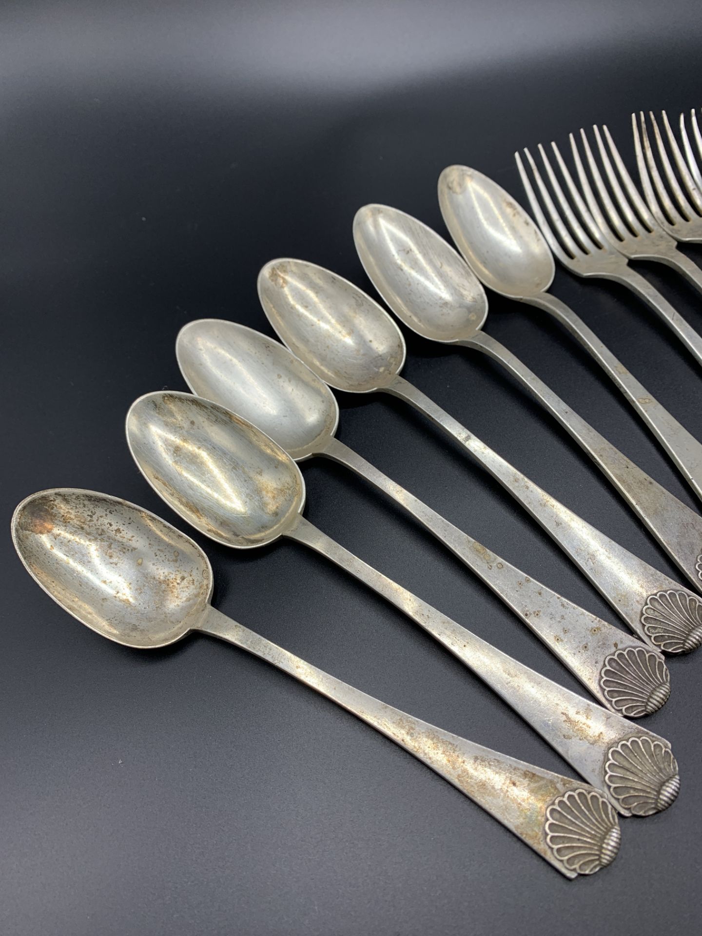 French silver set of six dessert spoons and five dessert forks - Image 3 of 3