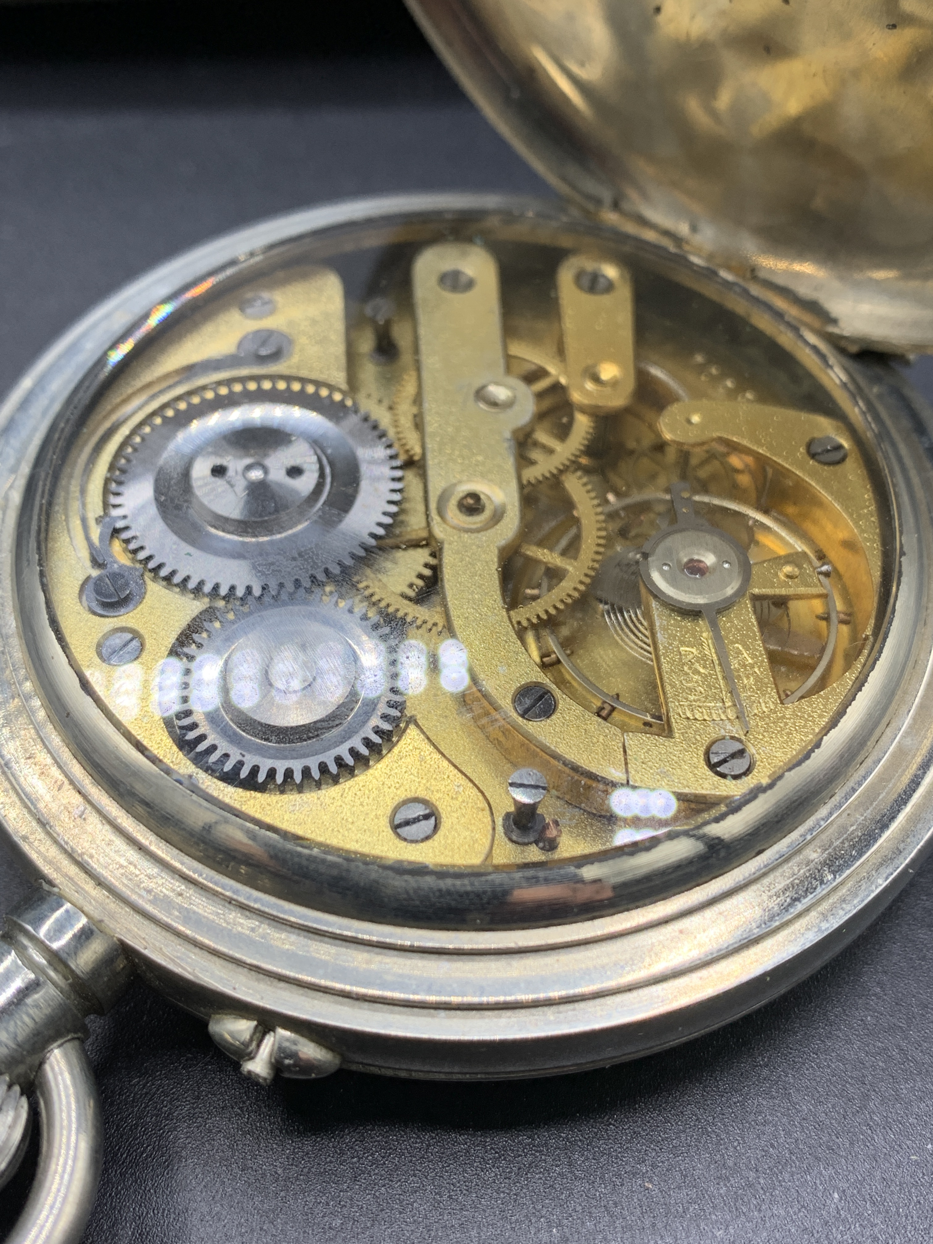 Goliath watch, in going order, in silver hallmarked engine turned case - Image 6 of 7