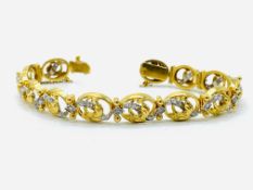 18ct gold and diamond link bracelet