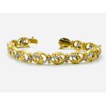 18ct gold and diamond link bracelet