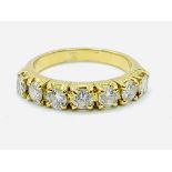 Gold seven stone diamond 1/2 hooped ring