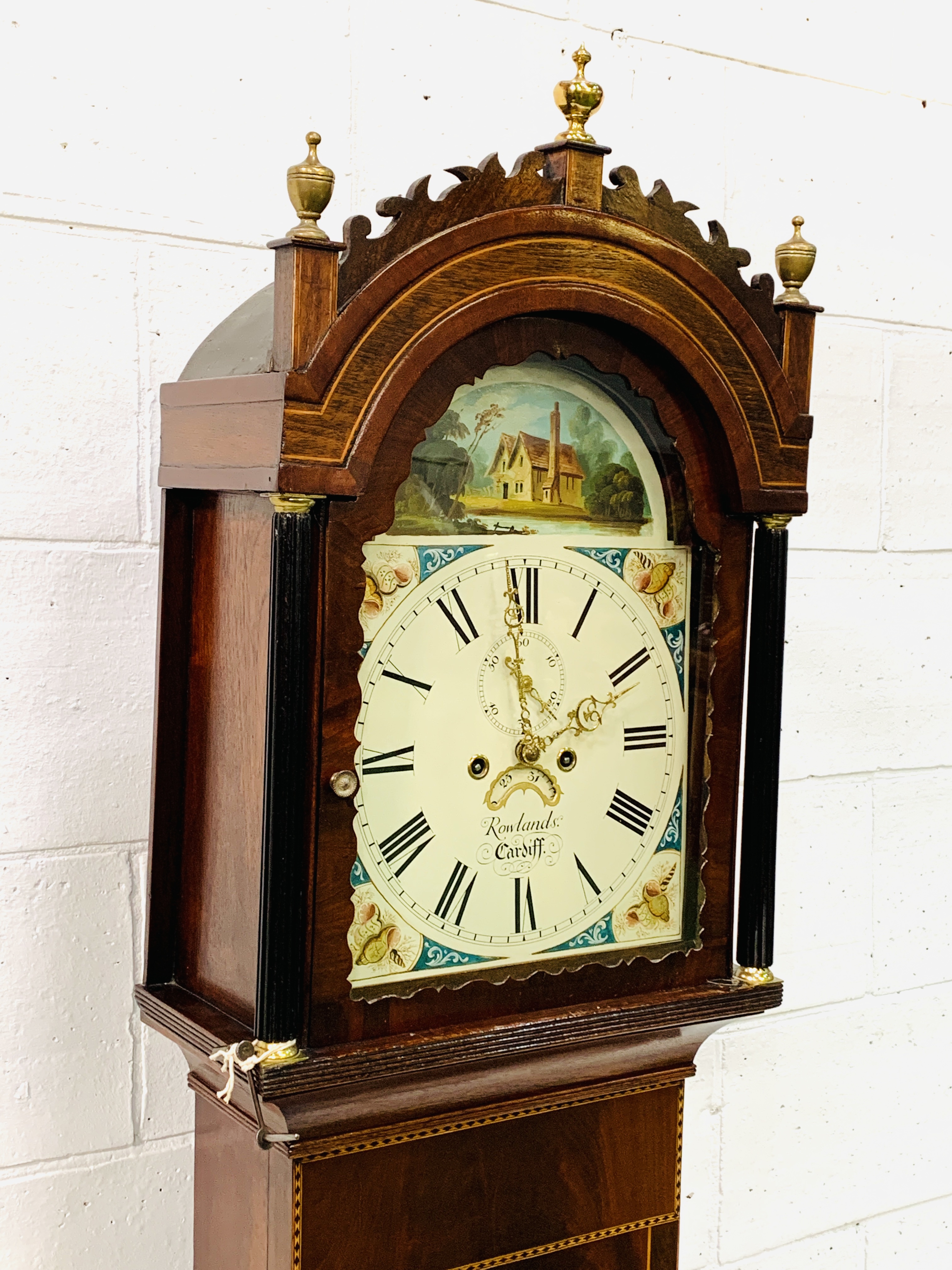 Banded inlaid mahogany long case clock - Image 5 of 8