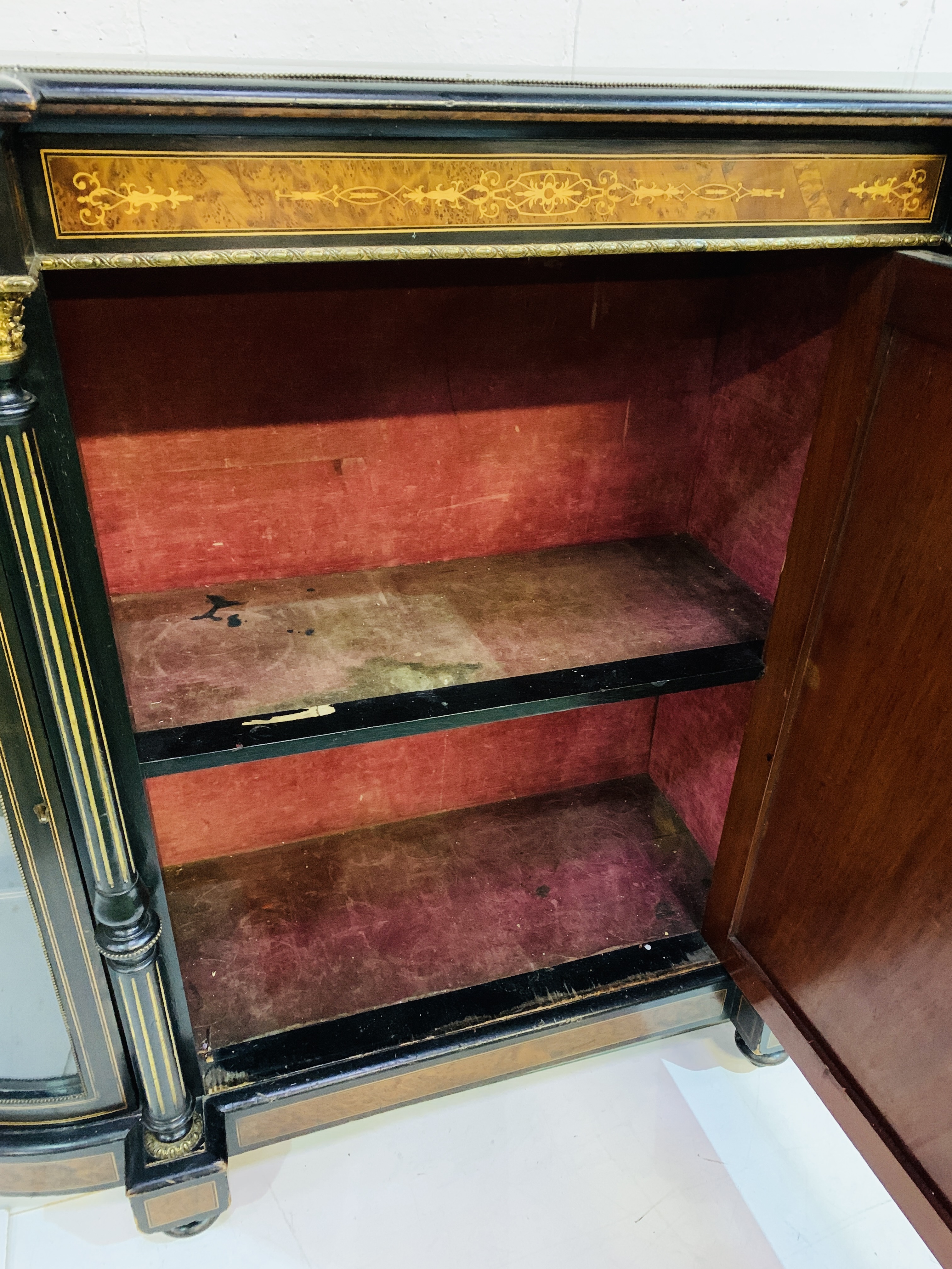 Victorian ebonised and walnut Credenza - Image 10 of 10