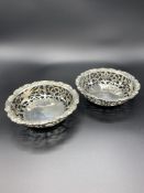 A pair of sterling silver bonbon dishes by Harry Brasted
