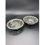 A pair of sterling silver bonbon dishes by Harry Brasted