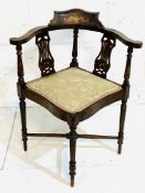 Edwardian inlaid mahogany corner chair