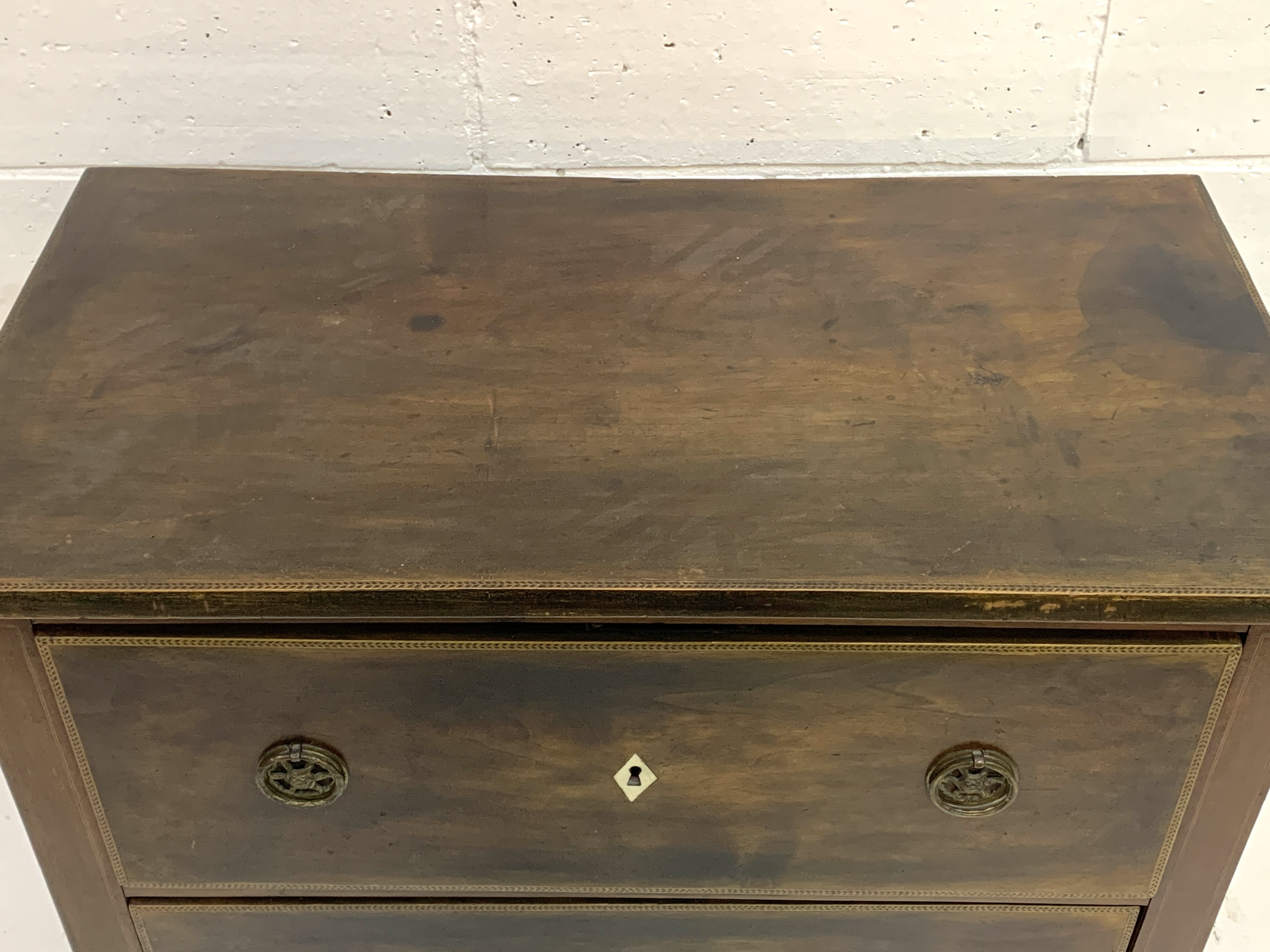 Mahogany chest of two drawers - Image 4 of 7