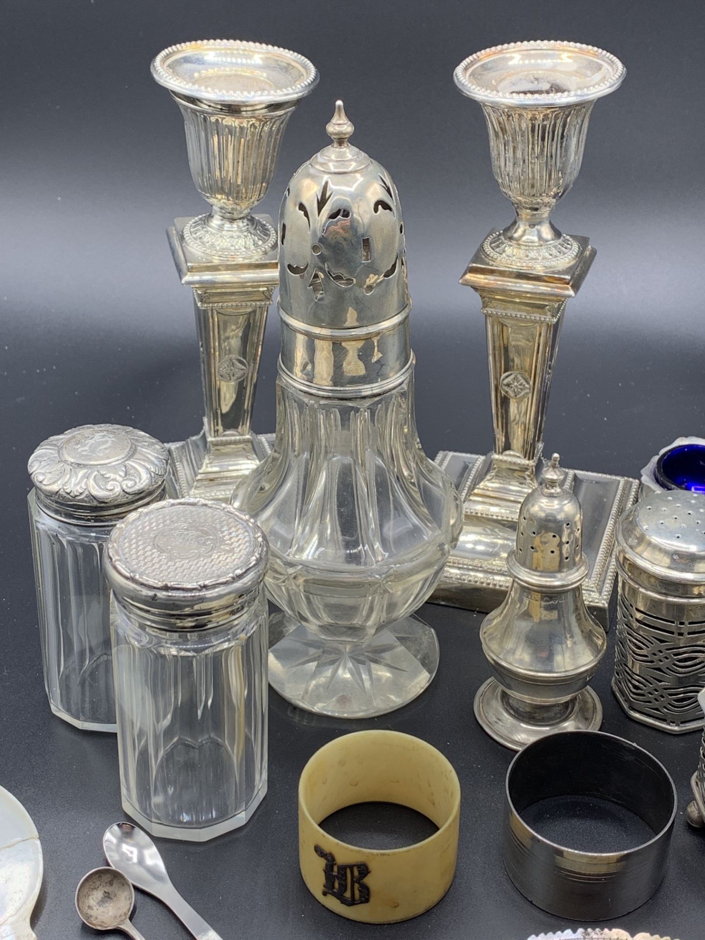 Various silver cruets and other silver and silver plate items - Image 3 of 8