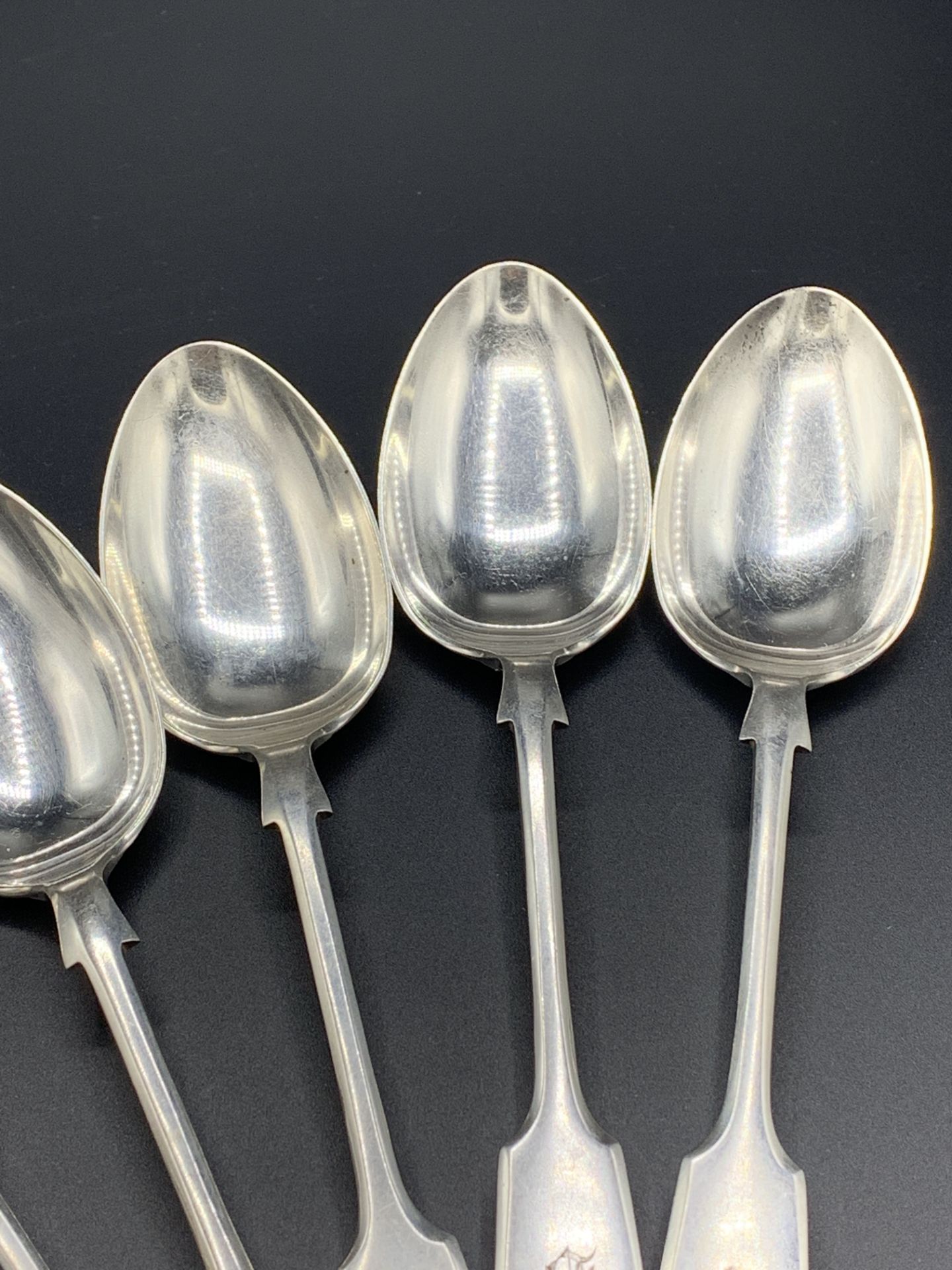 A set of 6 sterling silver dessert spoons, 1912, by James Deakin and Sons - Image 4 of 4