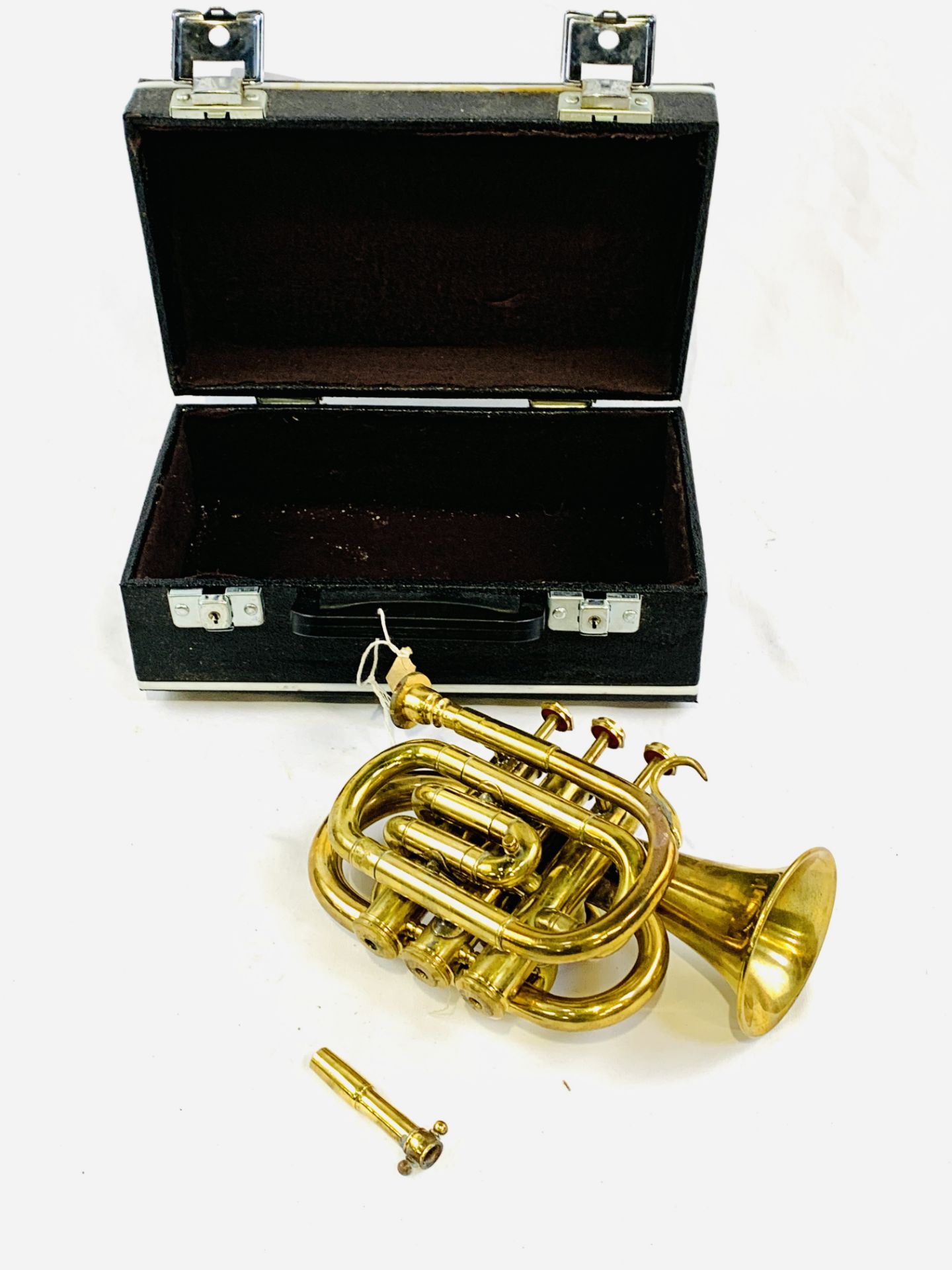 Brass pocket cornet in original case