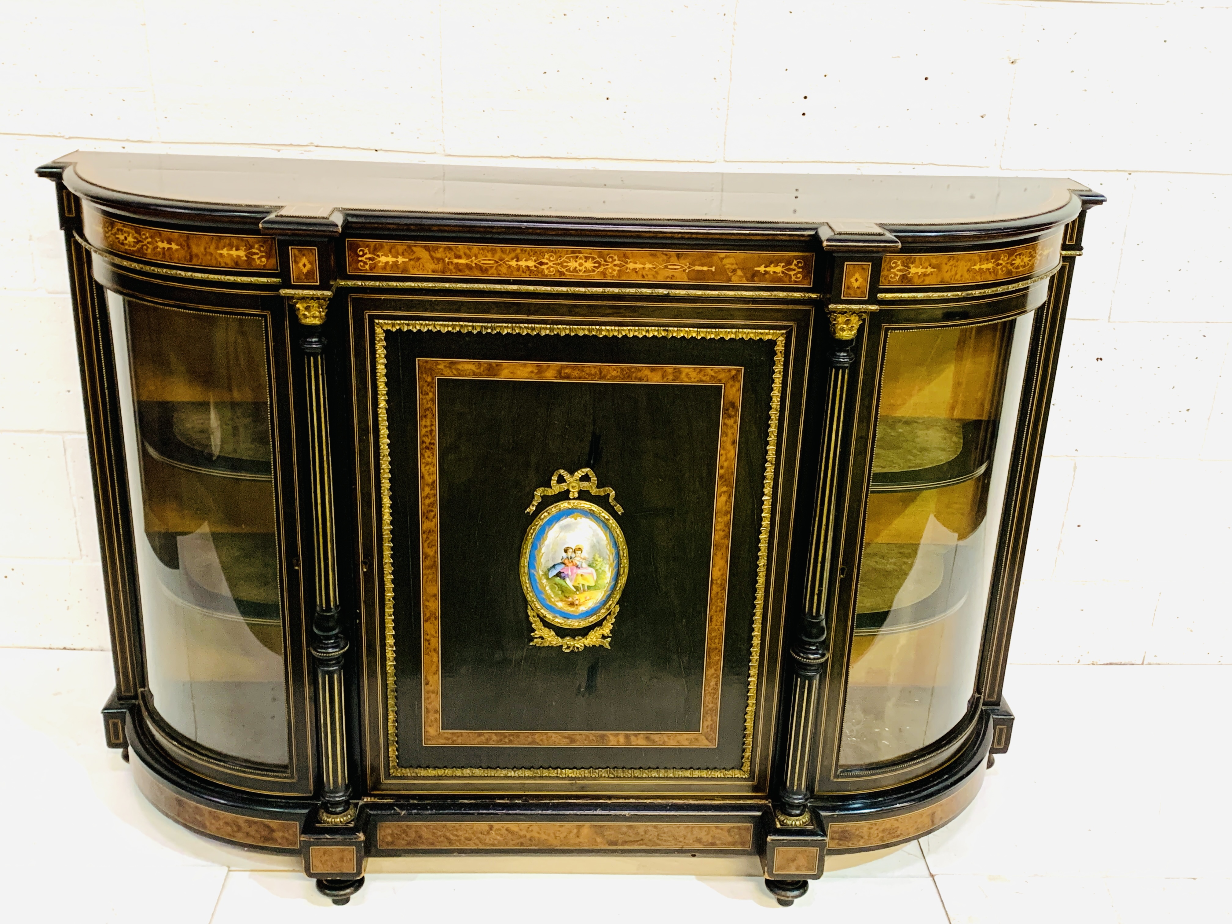 Victorian ebonised and walnut Credenza - Image 2 of 10