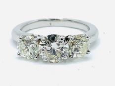 18ct white gold and 3 stone diamond ring