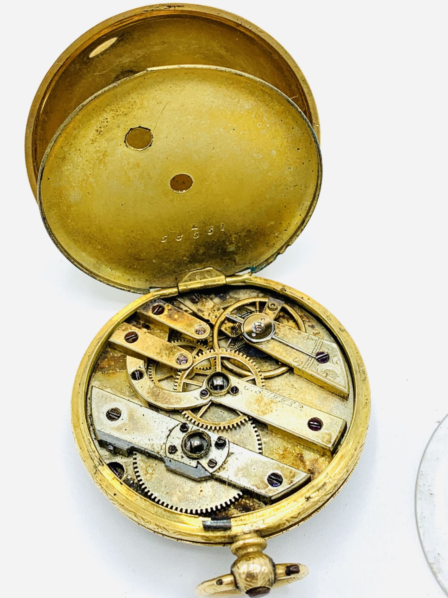 14k gold case pocket watch; an 18k gold case pocket watch, marked J. Summer, and a wrist watch - Image 7 of 7