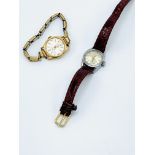 Atlantic' 18k gold cased wrist watch; 1930s 9ct gold cased wrist watch; 'Vertex' wrist watch