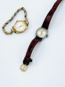 Atlantic' 18k gold cased wrist watch; 1930s 9ct gold cased wrist watch; 'Vertex' wrist watch