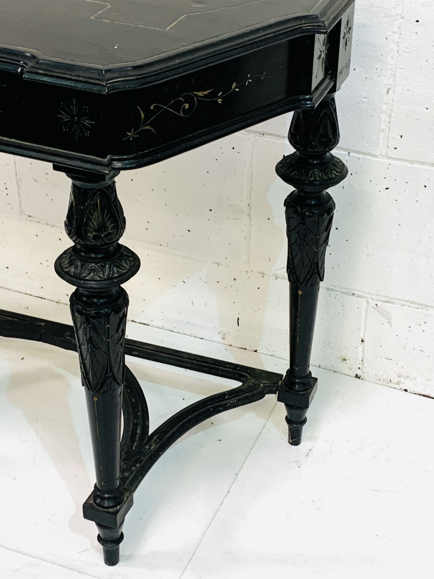 Ebonised writing table - Image 2 of 5