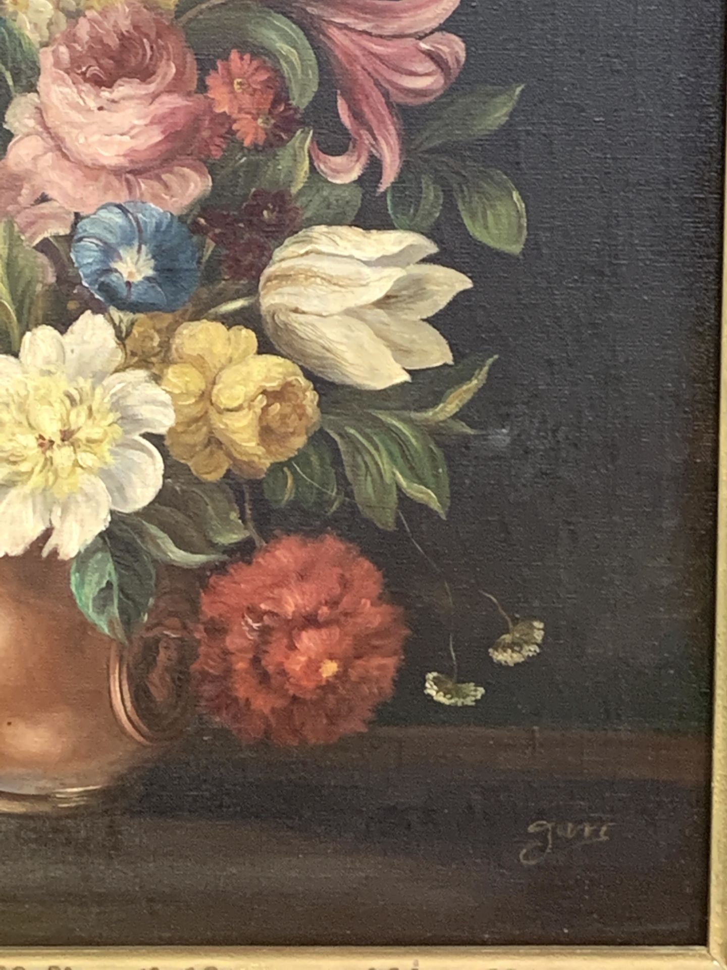 Heavy gilt framed oil on canvas still life flowers after Jan Van Os - Image 2 of 4