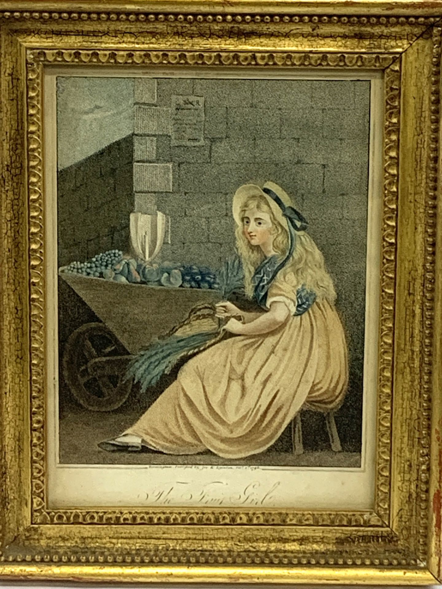 Two pairs of gilt framed and glazed prints of women in 18th Century dress - Image 3 of 4