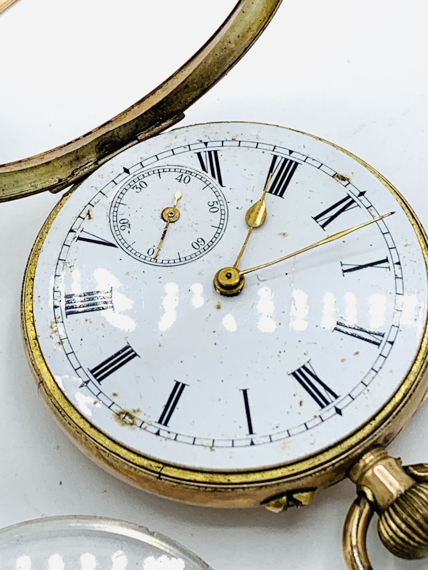 14k gold case pocket watch; an 18k gold case pocket watch, marked J. Summer, and a wrist watch - Image 2 of 7