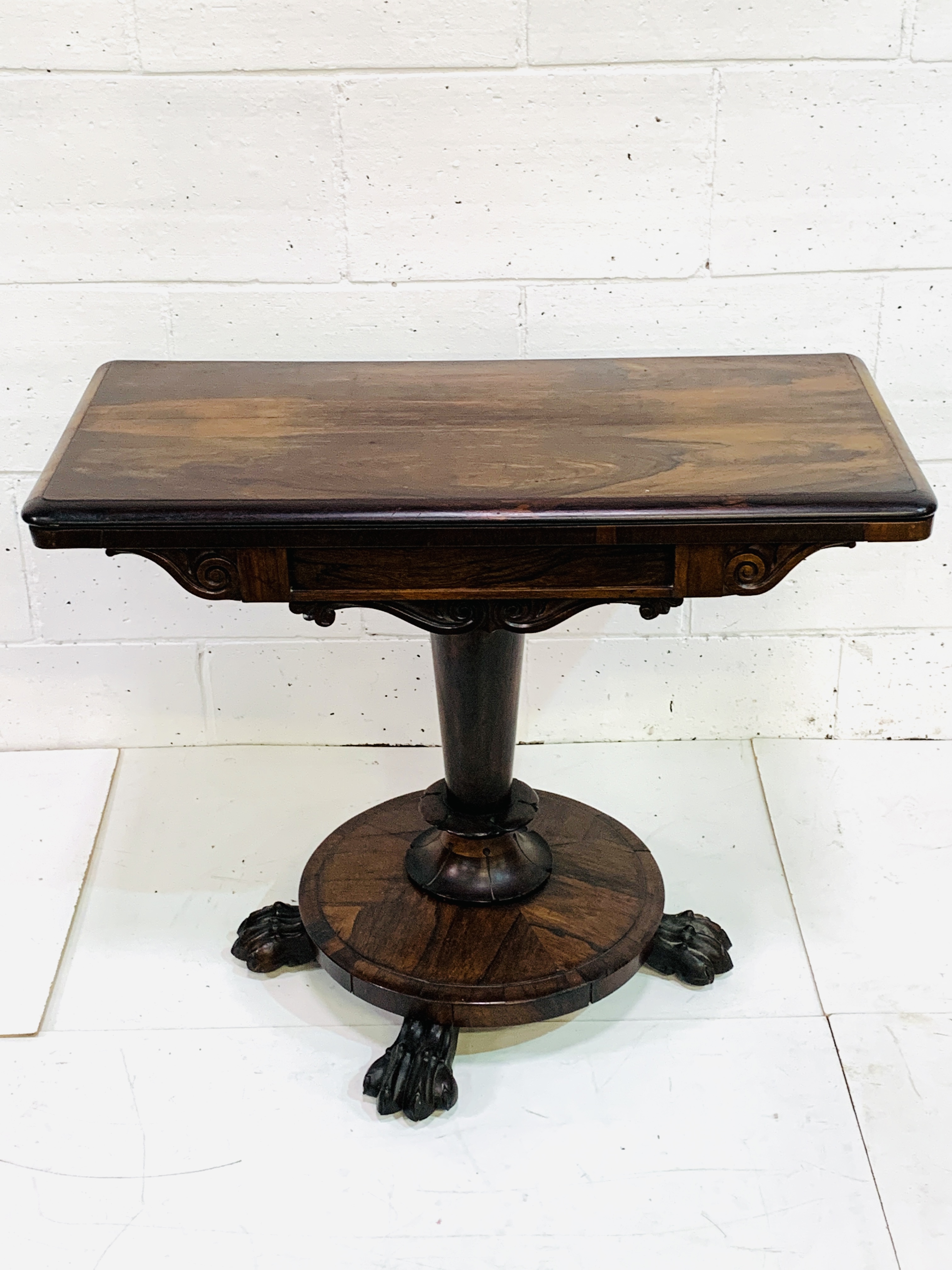 Victorian flame mahogany card table