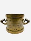 Bronze imperial gallon measure, 1836, made by De Grave, London